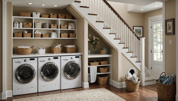 Transformez l'espace sous votre escalier en buanderie fonctionnelle
